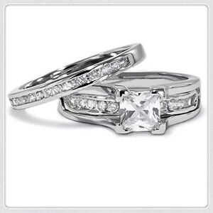 New Womens Princess Cut Diamond CZ Engagement Ring